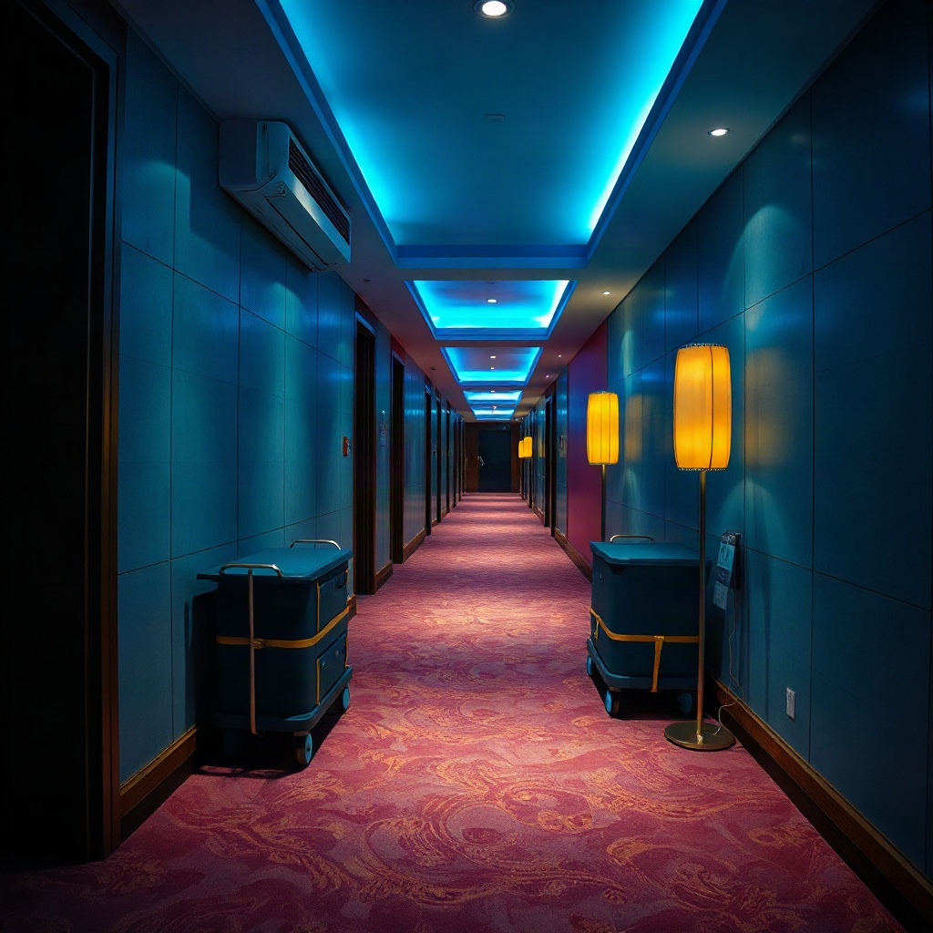 Hotel corridor during emergency operations